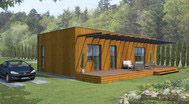 Projekt Domu drewnianego Dom Prosty o konstrukcji szkieletowej z izolacją poliuretanową