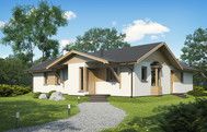 Projekt Domu drewnianego Iwona o konstrukcji szkieletowej z izolacją poliuretanową