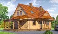 Projekt Domu drewnianego Zawoja dws 33 o konstrukcji szkieletowej z izolacją poliuretanową